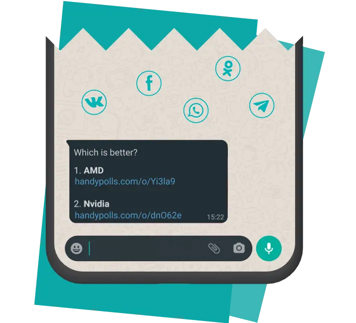Whatsapp application interface with poll questions in it